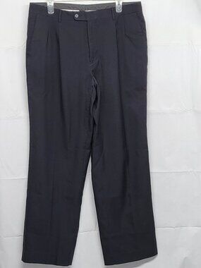 Paolo Giardini Mens Dress Pants 36 X 32 Pleated Lined Black Superior Polyester